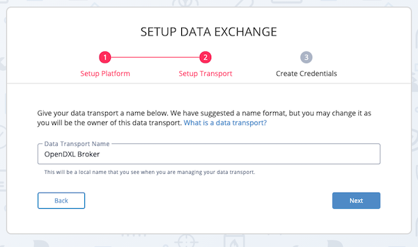 Setup Wizard - Setup Transport